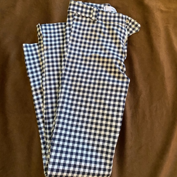 Mango Skinny Black/White Gingham Checkered Pants 2 - Picture 3 of 5